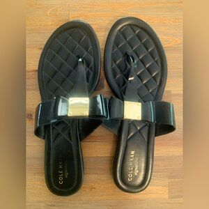 Cole Haan Women's Black Sandals with Gold Accents